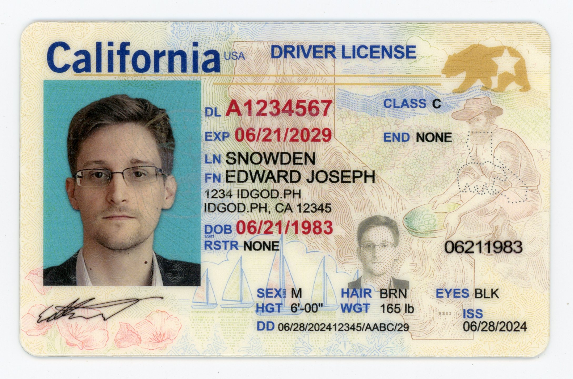 Fake California ID Identical DMV Polycarbonate