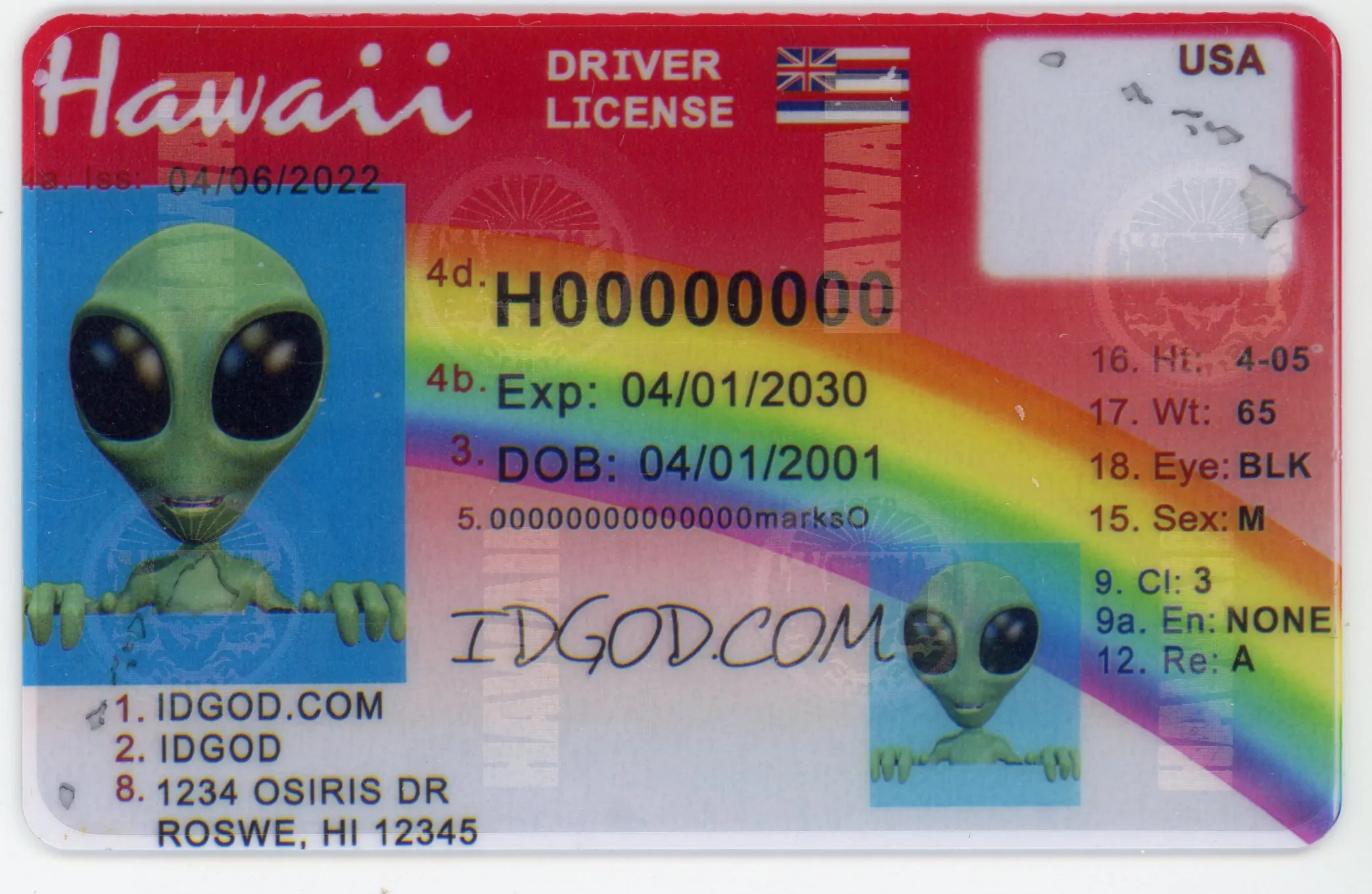 IDGod Fake ID - Hawaii Fake ID