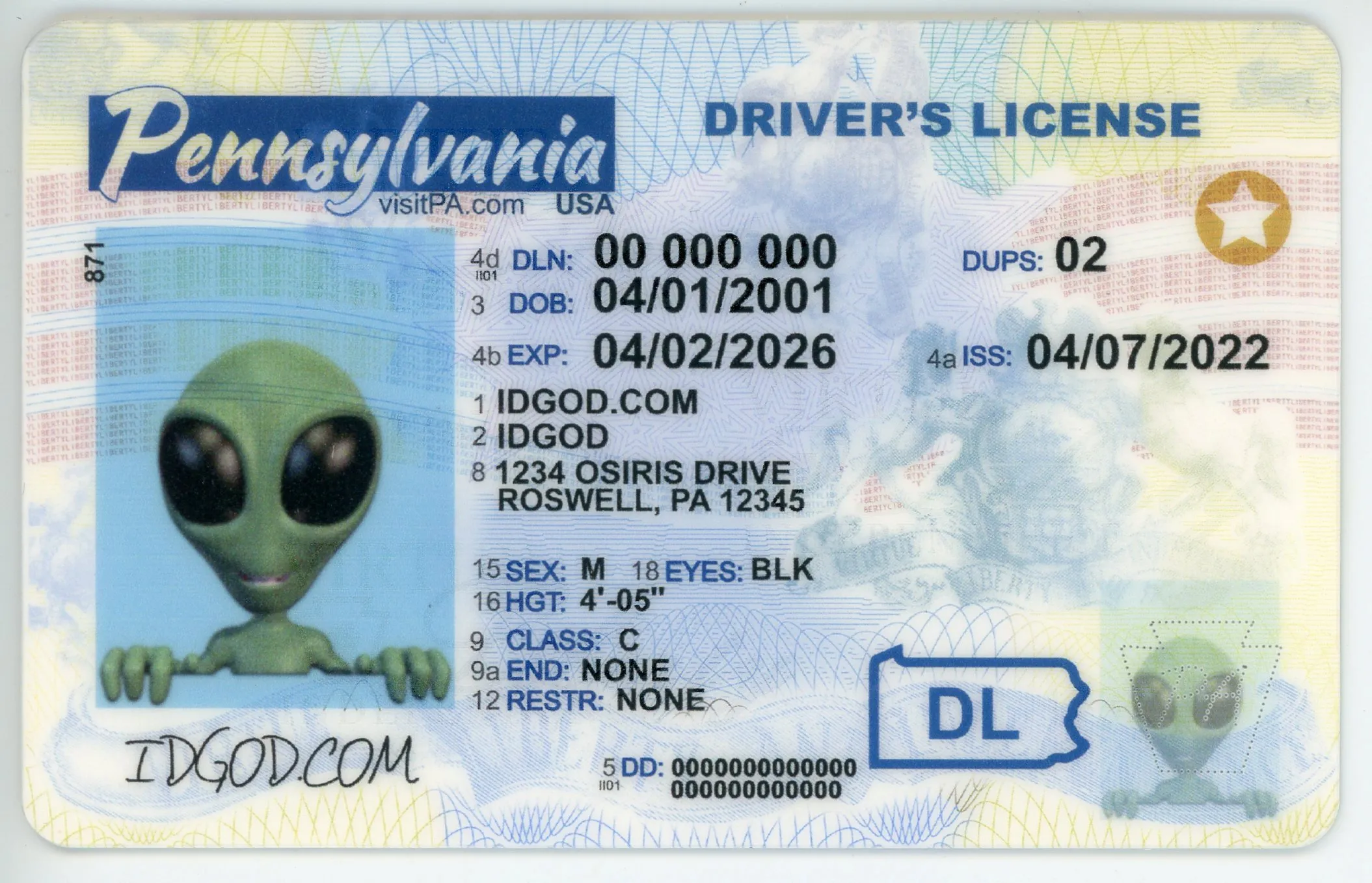 IDGod Fake ID - Pennsylvania Fake ID